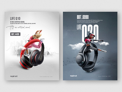 Earphone Social Media Banner Templates anker anker banner anker q20 banner creative banner earphone manipulations banner music music banner web banner web banner design