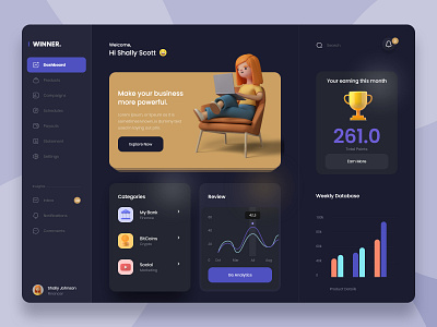 Dark Dashboard FREE XD ui design ui ux design