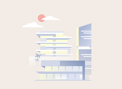 Buildings architecture buildings city color flat futuristic illustration landscape vector