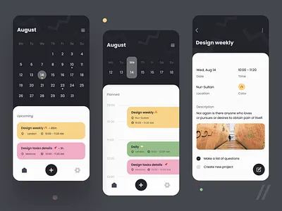 Planner App animation app calendar design events mobile mvp online organizer organizing plan planner planner app purrweb react native routine schedule startup ui ux