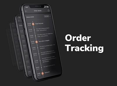 Order Tracking app case study dark dark mode design ecommerce minimal order tracking tracker tracking trend ui uiux ux