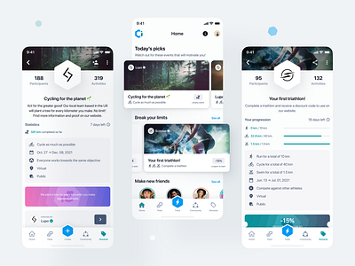 Compete Impossible — Rewards marketplace cards challenge competition design discount code events fitness rewards sport tracking uiux voucher