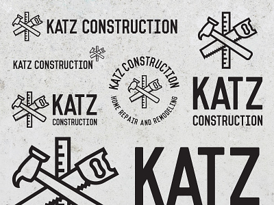 Katz Construction blackandwhite brand branding building construction contractor emblem hammer hipster illustration inspiration logo logotype professional rustic saw tools type typography vintage