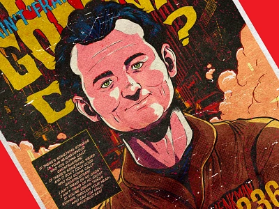 Ghostbusters: Peter Venkman branding character design digital art editorial design ghostbusters graphic design illustration illustrator peter venkman poster print procreate