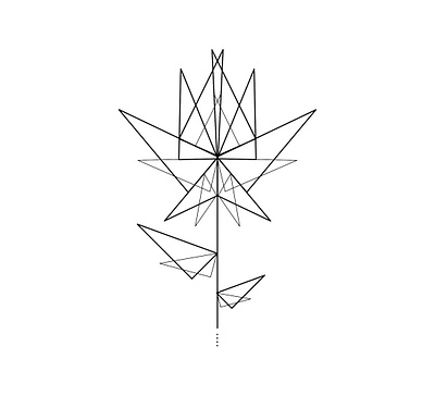 Flower abstract art flower geometric linework minimal modern nature plant tattoo