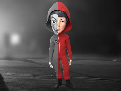 Everything Can Go To Hell In Less Than A Second! #creative3dart 3d 3d cartoon 3d character art 3d character model 3d illustration 3dcharacterdesign animation design graphic design illustration logo moneyheist netflix tokyo