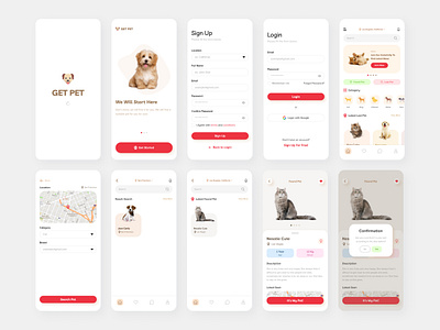 GET PET UI/UX Design application design figma getpet mobile mobile design mobileapp mobileapps pets research ui ui ux ui design uidesign uiux userexperience userinterface