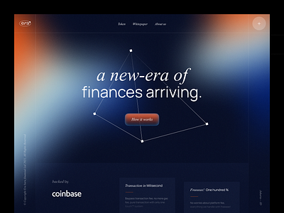 Era Crypto - Blockchain Landing Page bitcoin blockchain clean crypto dark design eth finance gradient grid landing page minimal modern nft npw platform trade trading ui website