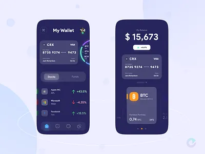 CRX - Crypto Stocks Trading App UI Concept app design banking bitcoin concept ui crypto crypto exchange crypto trading crypto wallet cryptocurrency design figma interface minimal stocks trading ui ui design user interface