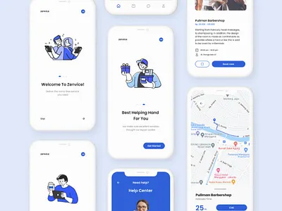 Zenvice Mobile App app design graphic design typography ui ux