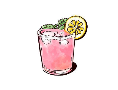 Pink Tequila Drink cocktail drawling drink illustration sketch tequila vector