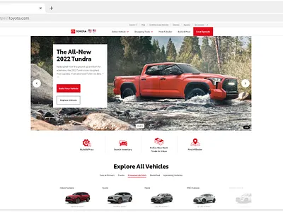 Toyota - UX Optimization of Website accessibility block branding car design footer hero landing page product section toyota ui ux ux optimization vehicle website