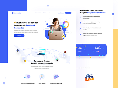 Gawedata : Surveyors Landing Page 3d abstract branding design hero landing page mobile popular trending ui uidesign uiux uxdesign webdesign website