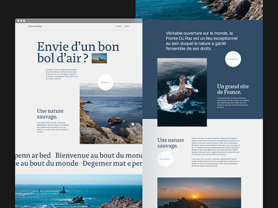 Pointe du Raz website design brittany design grid landscape layout minimal nature ocean photography ui uiux userinterface ux webdesign