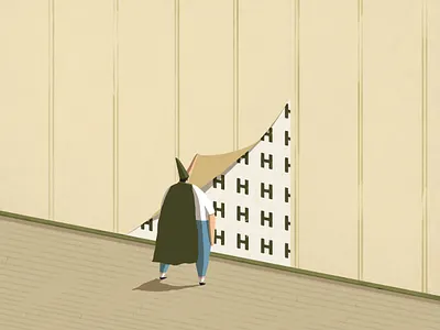 Uncovering 30days h 36 days of type character fun h humour illustration inside interior isometric joy lettering people person playful playing wallpaper walls wizard