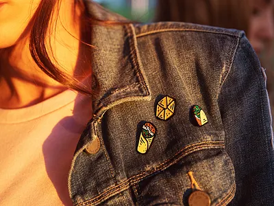 Taco Bell x Enamel Pin Set burrito crunchwrap enamel pin illustration product taco taco bell