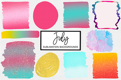 July Sublimation Backgrounds funky background