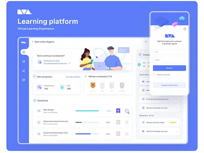 Dashboard Learning Virtual Experience blue brasil brazil cms dashboard digital grid learning plataform ui design