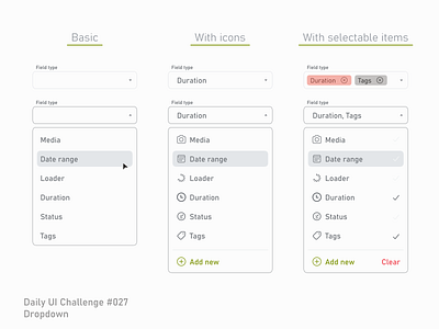 Daily UI #027 | Dropdown 027 daily ui daily ui 027 design dropdown figma filter input interface list style guide ui details ui element ux ui web