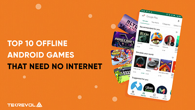 TOP 10 OFFLINE ANDROID GAMES THAT NEED NO INTERNET app branding design illustration mobile motion graphics typography vector