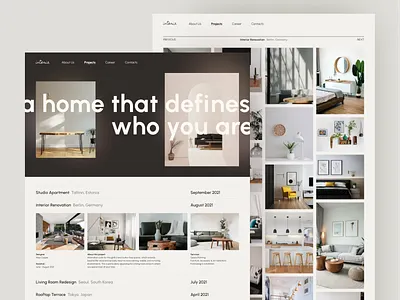 Interior Design Agency Website — Projects clean concept design figma interior design minimal photo gallery portfolio trendy ui ux web website