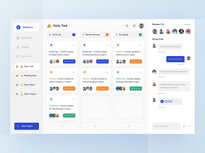 Task Board Manager Dashboard UI board buy chat client dashboard download kit management manager message messaging product task ui