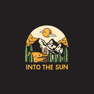 Into The Sun art illustration intothesun mountain nature sun vector