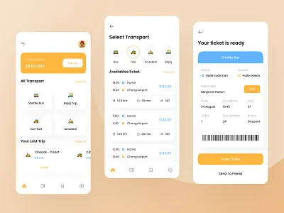 Public Transport Booking Mobile App UI android app bus buy car design download ios kit mobile product public rent taxi transport ui