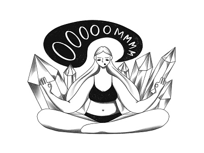 CRYSTAL branding business bw character content design flat illustration inktober meditation texture ui