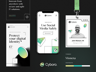 Cyboro Security Service agency banners brand guidelines brand identity branding branding design design halo halo lab identity logo logo design logotype marketing packaging security smm social studio