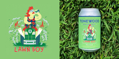 Lawn Boy beer editorial editorial illustration illustration label design packaging design phish texture tonewood