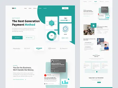 Freebie : SAAS Landing Page Design homepage landing landing page web design webdesign website
