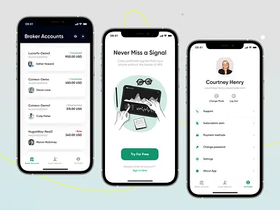 Online Broker App account broker brokerage community connect crypto cryptocurrency etf feed finance investor perfomance portfolio stock trading trading app trading platform ui ux