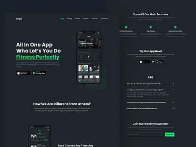 Muutos Website Project Home Screen clean ui dark mode dark theme minimal part time project ui