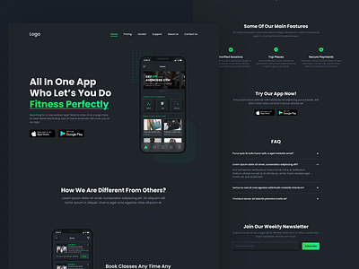 Muutos Website Project Home Screen clean ui dark mode dark theme minimal part time project ui