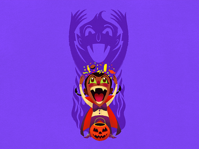 Violet the Vamp candy character design drawing halloween illustration jack o lantern pumpkin sweets trick or treat vampire