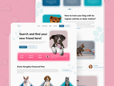 Pet Adoption web UI design adoption design dribbble figma herosection home illustration landingpage login logo minimal petadoption pets ui ux vector web webdesign