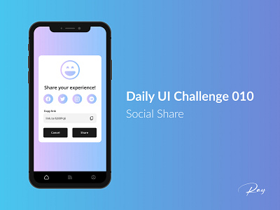 Daily UI Challenge 010 - Social Share 100 days challenge app design ui