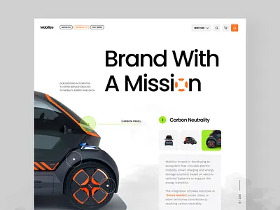 Mobilize Web Concept car clean concept design electric car future homepage industrial industrial design minimal product product design web website