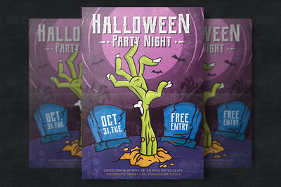 Halloween Party Flyer Template catalog clean design flyer party flyer template graphic design halloween halloween flyer halloween party horror illustration indesign magazine motion graphics night print printable scary template thriller