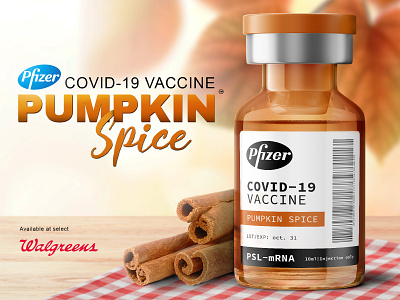 Pumpkin Spice Vaccine Parody Design Concept branding design graphic design medical branding medical design mock up