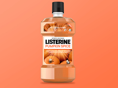 Pumpkin Mouthwash Bottle Design Concept bottle design branding design graphic design mock up mouthwash mouthwash bottle plastic bottle design
