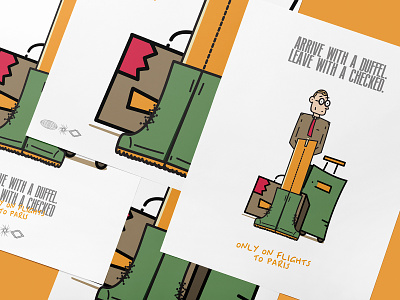 Arrive With A Duffel. Leave With A Checked. branding design illustratio illustration logo vector