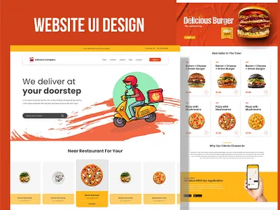 Food delivery website ui design template branding delivery website ui food delivery web ui food ui design food website illustration restaurant website ui ui vector
