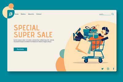 Special Super Sale - Landing Page GR app branding design discount graphic design html illustration landing landing page market motion graphics shop special super sale ui ui design ux ux design web website