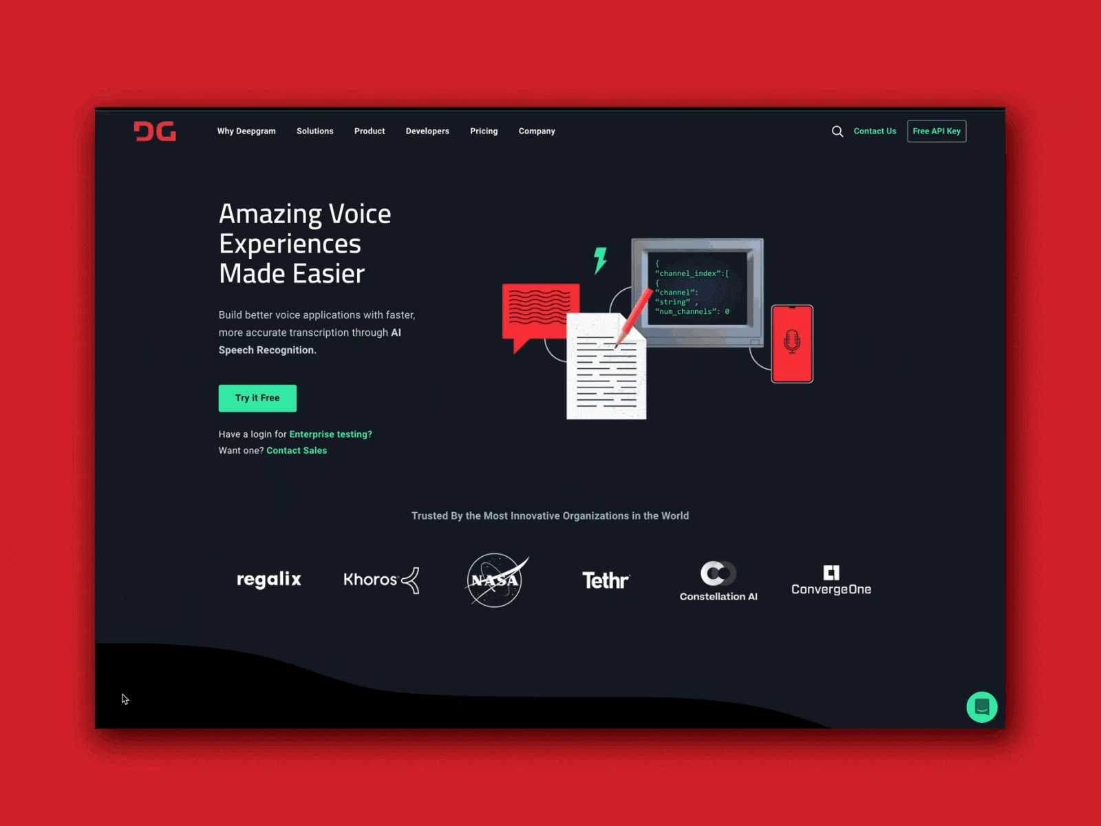 page ai dark mode design design home page illustration line illustration machine learning speech recognition ui ux