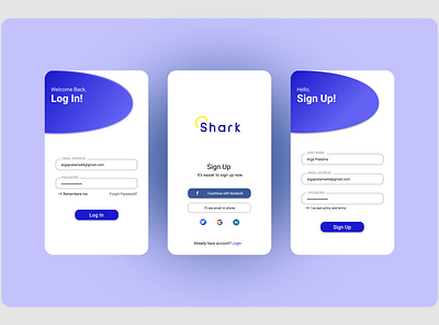 Sign up and Login Pages explore branding design design app designer designs illustration logo mobile ui screens simple design ui