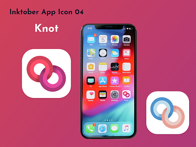 Inktober App Icon 04 - Knot 04 adobe xd app app icon challenge design gradient graphic design icon illustration inktober knot logo loop pinterest ui ux