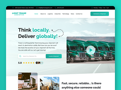 Light Trans Logistics adobe company design experience figma graphic design home interface landing light logistics page prototype sketch trans trucking ui user ux xd