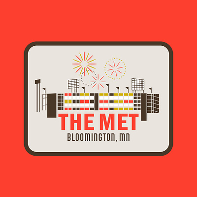 Metropolitan Stadium badge bloomington brand brewery icon illustration mark met metropolitan stadium minneapolis minnesota stadium twin cities twins vikings